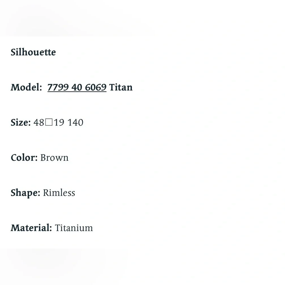 Silhouette Eyeglasses 7799 40 6069 Titanium Austria‎ Plus Case